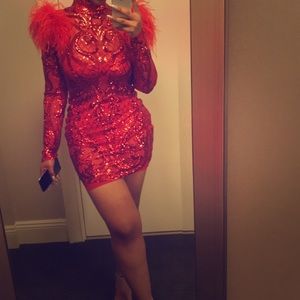 Gorgeous ALL red sequins dress